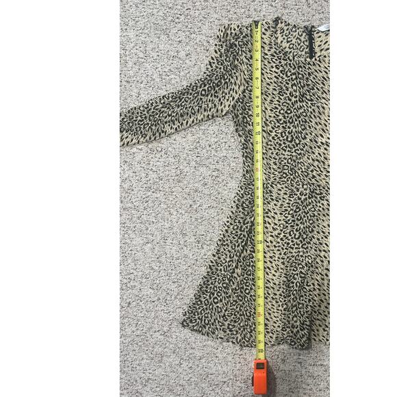 & Other Stories Long Sleeve Leopard Cheetah Animal Print Mini Dress Size 10 - Picture 6 of 9